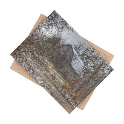 U R There Photography Bishop Road Winter Grey Rustic Farmhouse Decorative Ceramic Tile