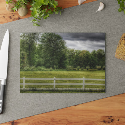 U R There Photography Beyond the White Fence Rustic Farmhouse Tempered-Glass Cutting Board