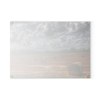 U R There Photography Haybale Heaven Rustic Farmhouse Tempered-Glass Cutting Board