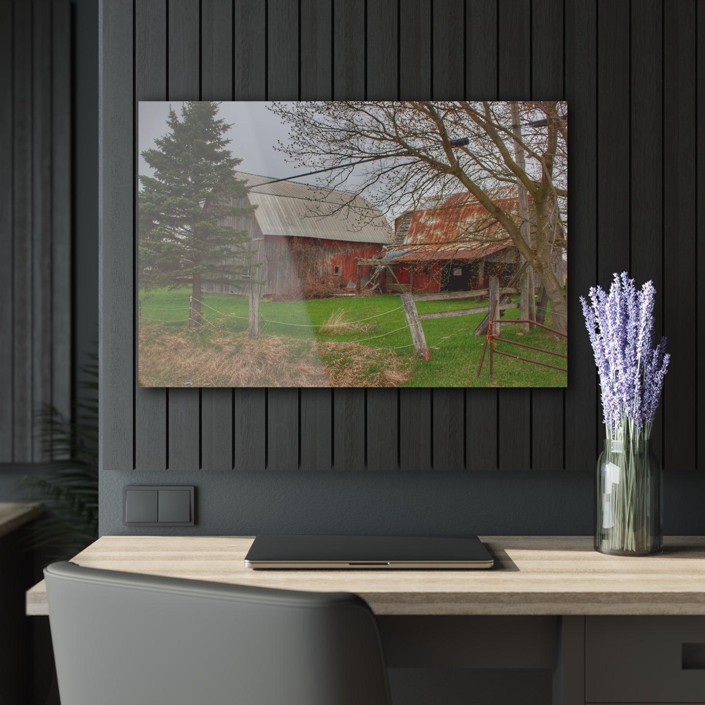 U R There Photography Dodge Road Forgotten Greys Rustic Farmhouse Acrylic Wall Print