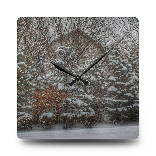Hidden in Oxford I Rustic Farmhouse Acrylic Analog Wall Clock 10.75'' × 10.75'' (Square)