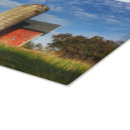 U R There Photography Clarkston Road Red I Rustic Farmhouse Tempered-Glass Cutting Board