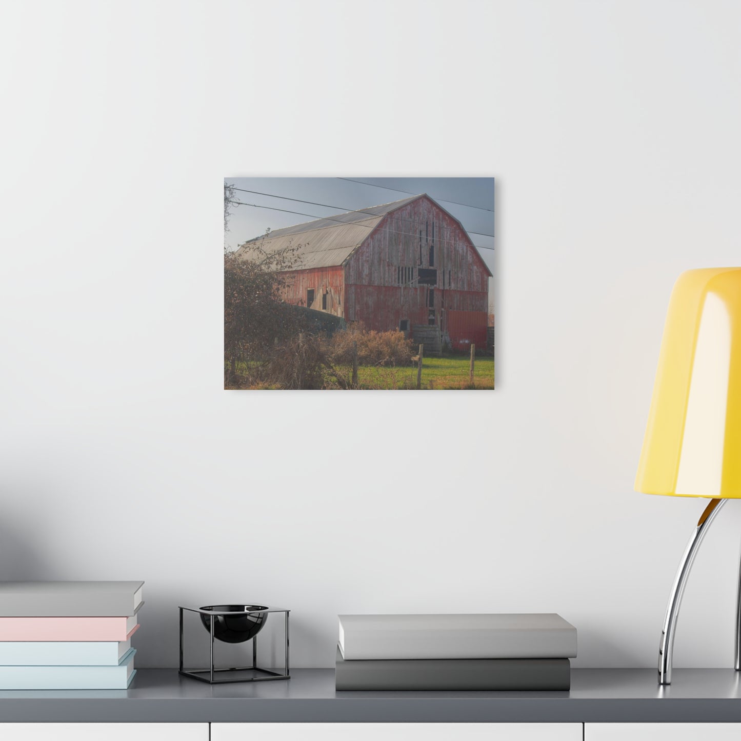 U R There Photography Dodge Road Red I Rustic Farmhouse Acrylic Wall Print