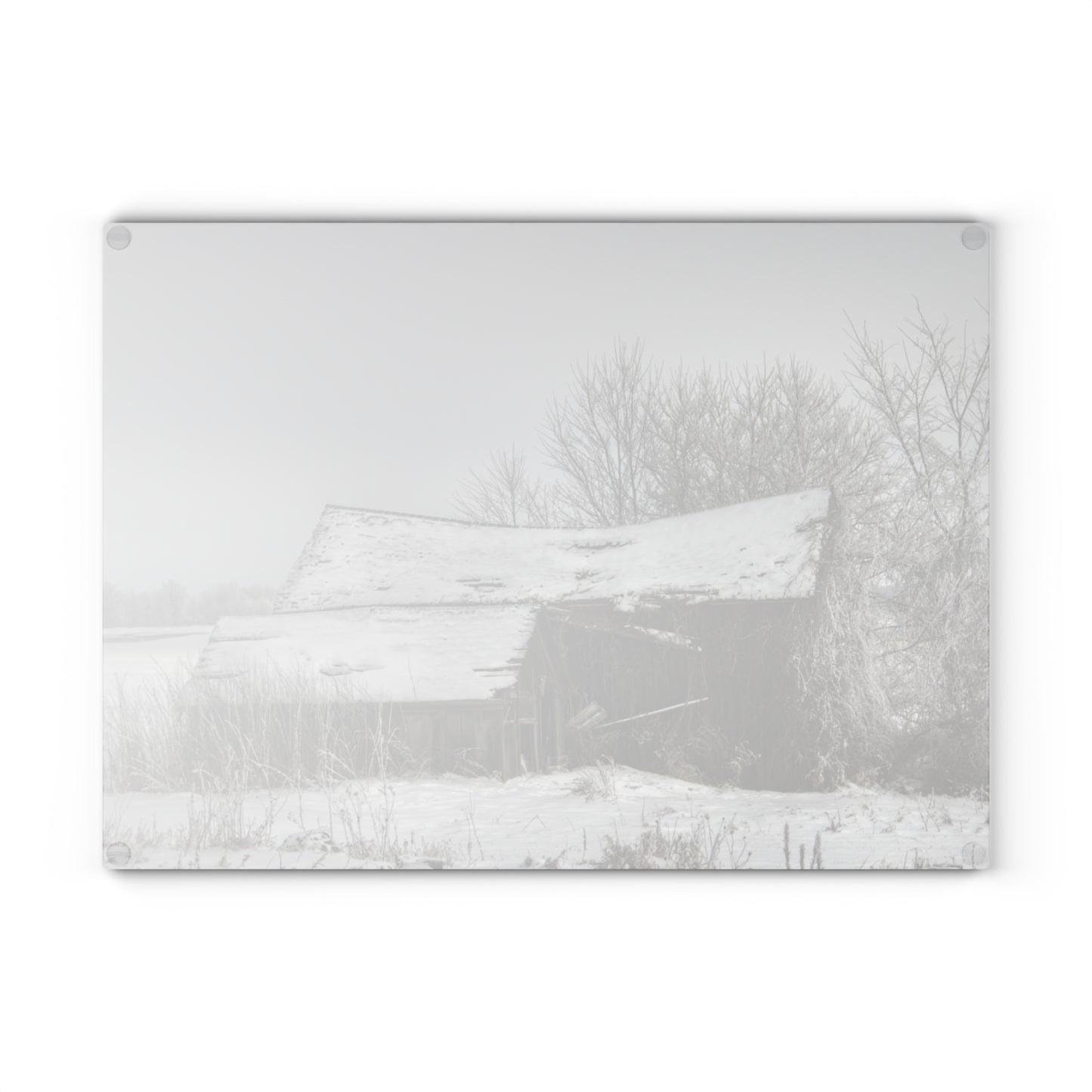 U R There Photography Grey Shacks of Mayville Rustic Farmhouse Tempered-Glass Cutting Board
