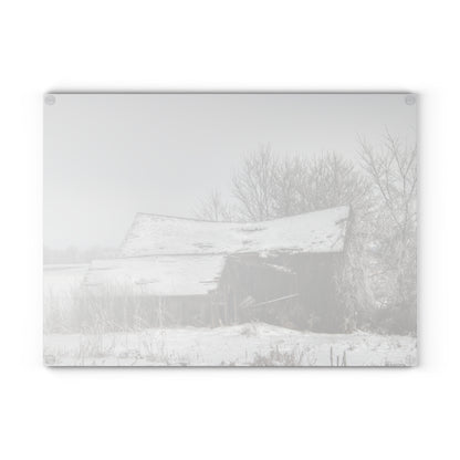 U R There Photography Grey Shacks of Mayville Rustic Farmhouse Tempered-Glass Cutting Board