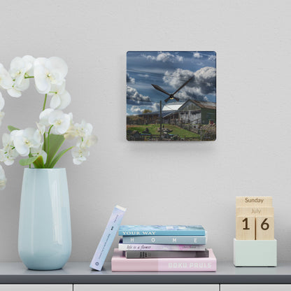 U R There Photography Sutton Road Haybarn Rustic Farmhouse Acrylic Analog Wall Clock