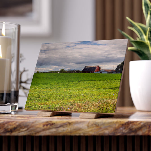 U R There Photography Across the Field in Kingston Rustic Farmhouse Decorative Ceramic Tile