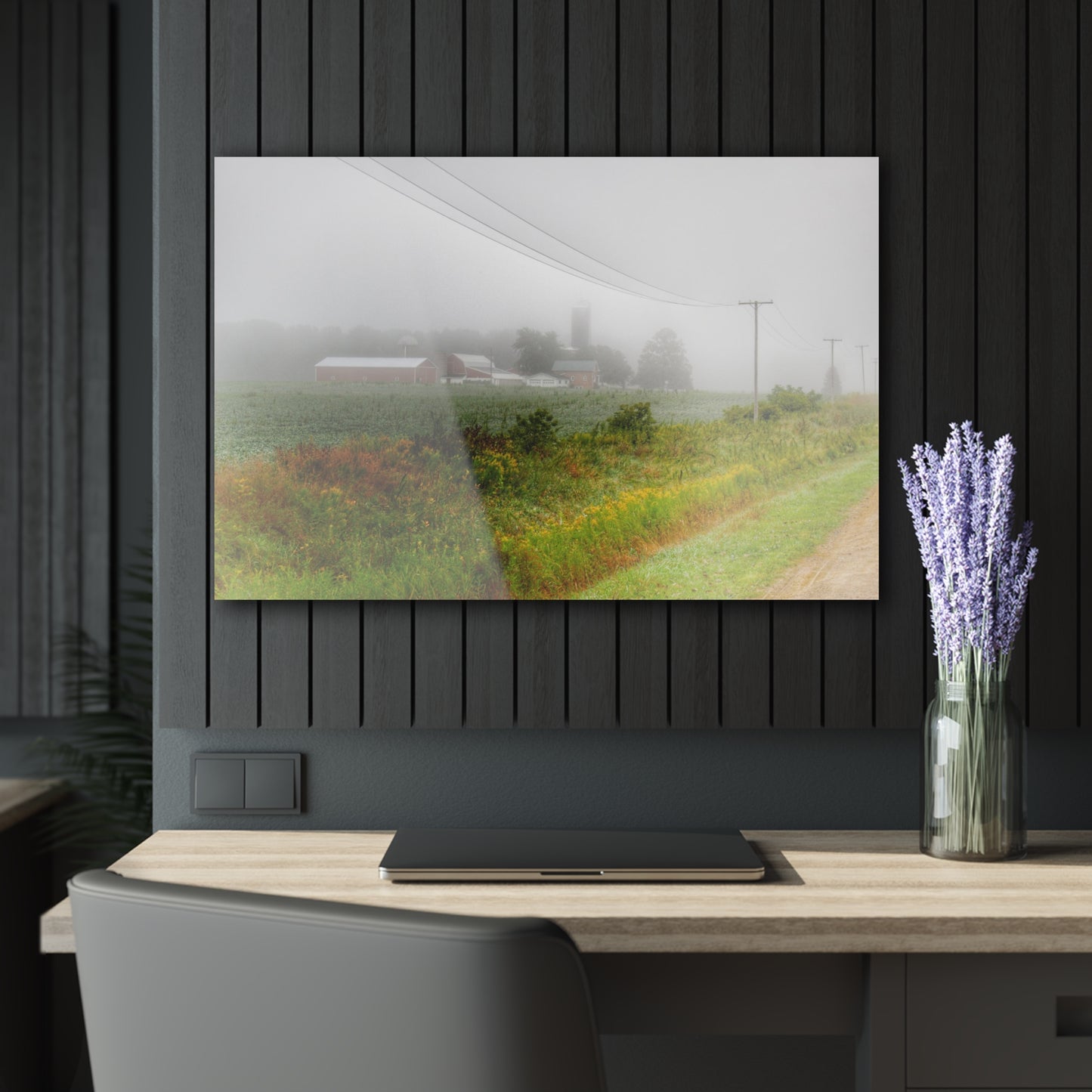 U R There Photography Beyond the Fog Rustic Farmhouse Acrylic Wall Print