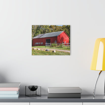 U R There Photography Hough Road Red II Rustic Farmhouse Acrylic Wall Print