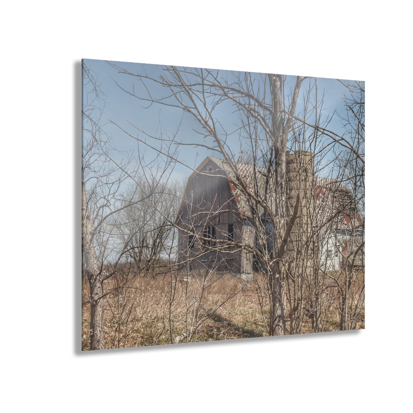 U R There Photography Hill Road Hidden Grey I Rustic Farmhouse Acrylic Wall Print