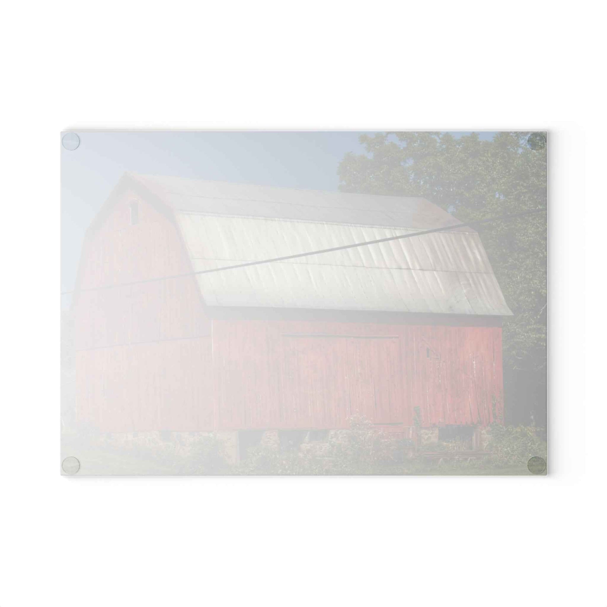 U R There Photography Belsay Road Red Rustic Farmhouse Tempered-Glass Cutting Board