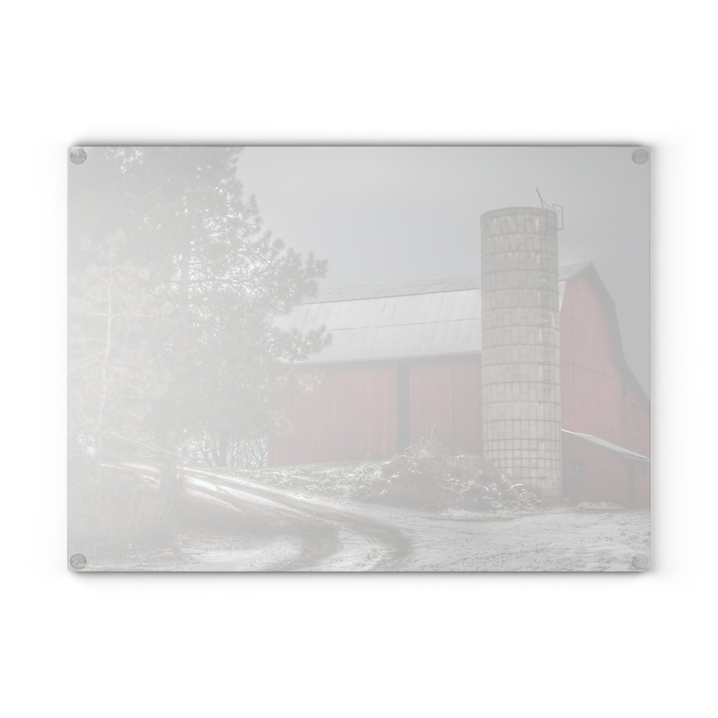 Barn Boutique Rustic Tempered-Glass Cutting Board| South Kirk Road Red