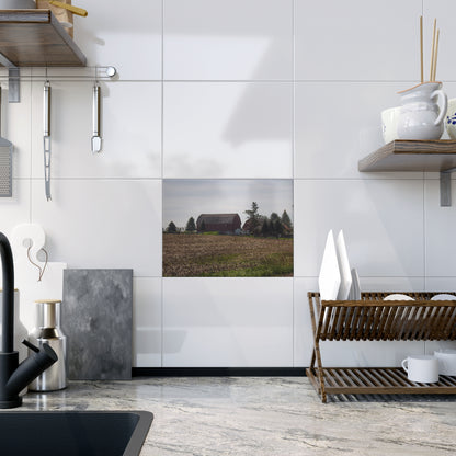 U R There Photography Bishop Road Reds IV Rustic Farmhouse Decorative Ceramic Tile