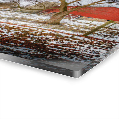 U R There Photography LeValley Road Red and Silo Rustic Farmhouse Acrylic Wall Print