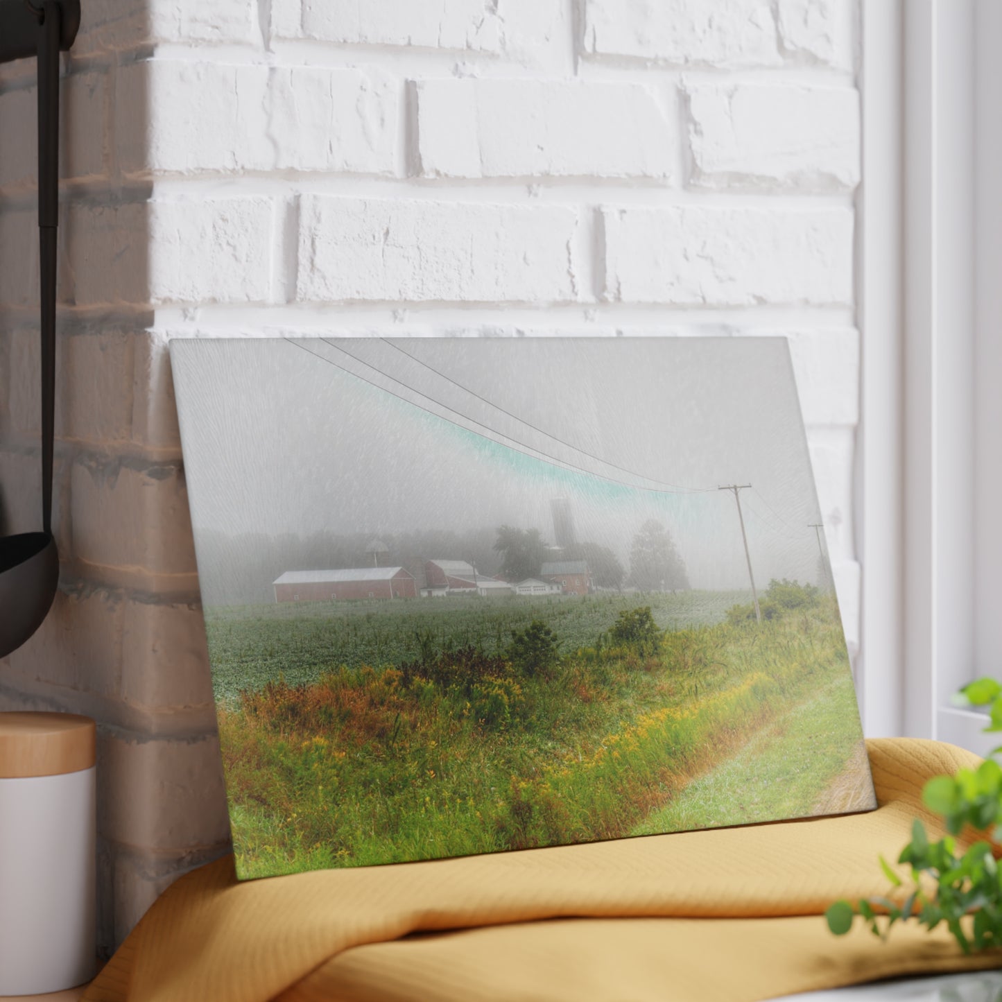 U R There Photography Beyond the Fog Rustic Farmhouse Tempered-Glass Cutting Board