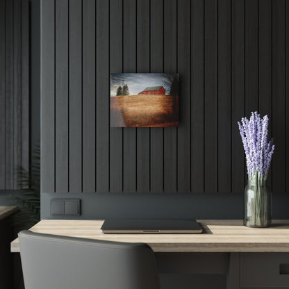 U R There Photography Grey Road Hillside Red II Rustic Farmhouse Acrylic Wall Print