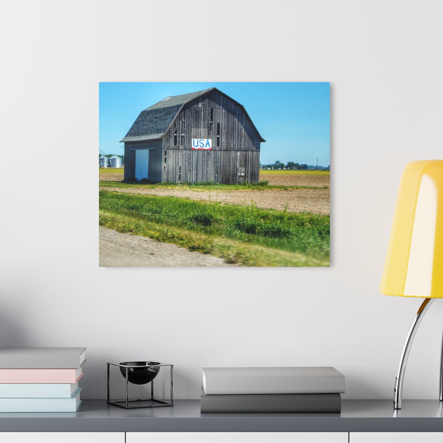 U R There Photography Unionville M-25 USA Grey Rustic Farmhouse Acrylic Wall Print