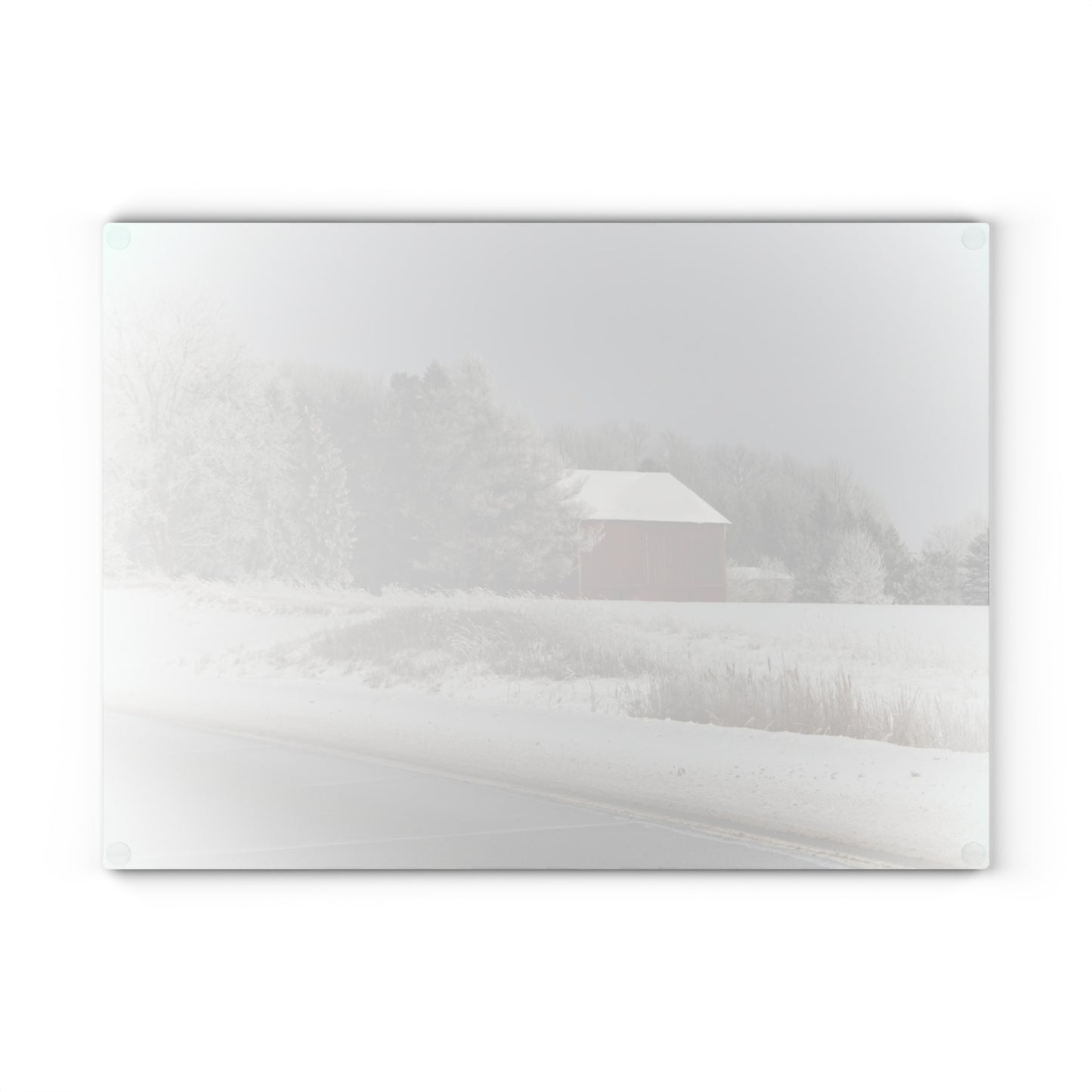 U R There Photography Farm on the Curve Rustic Farmhouse Tempered-Glass Cutting Board