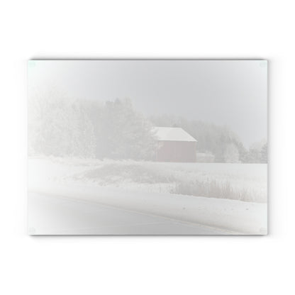 U R There Photography Farm on the Curve Rustic Farmhouse Tempered-Glass Cutting Board