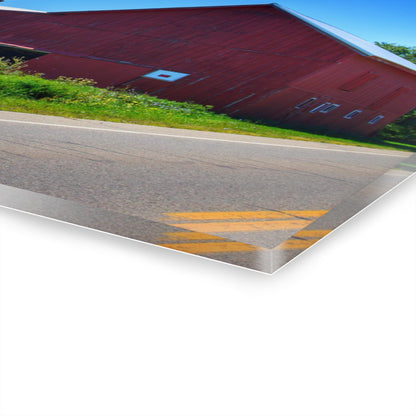 U R There Photography Dryden Road Red Rustic Farmhouse Acrylic Wall Print