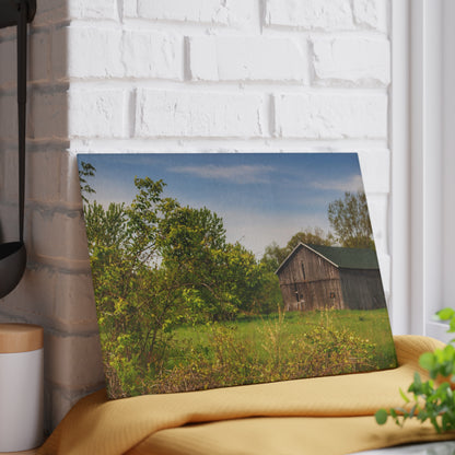 U R There Photography North Branch Little Grey Rustic Farmhouse Tempered-Glass Cutting Board