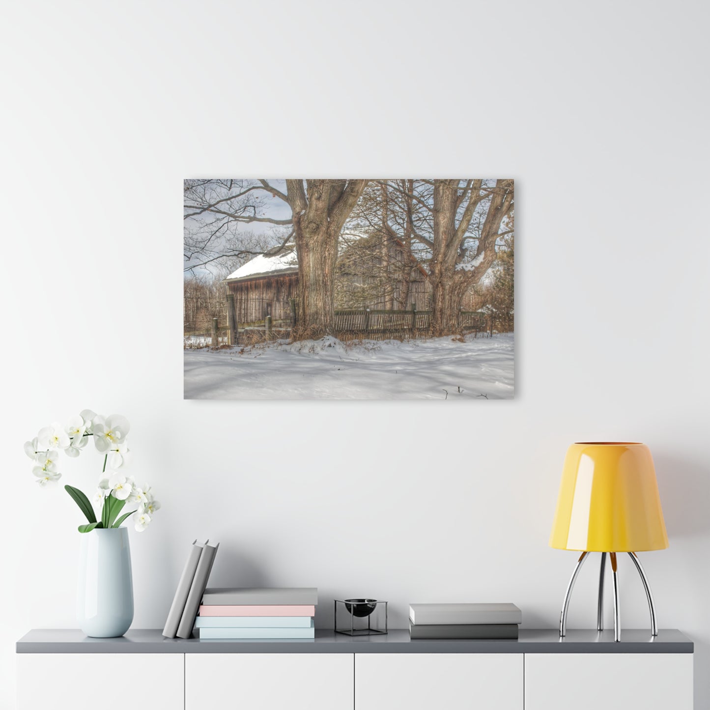 U R There Photography English Road Grey Rustic Farmhouse Acrylic Wall Print