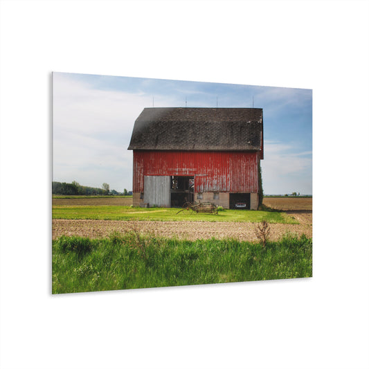 U R There Photography Unionville Elmwood Road Red I Rustic Farmhouse Acrylic Wall Print