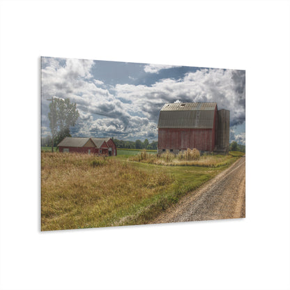 U R There Photography Haines Road Reds Rustic Farmhouse Acrylic Wall Print