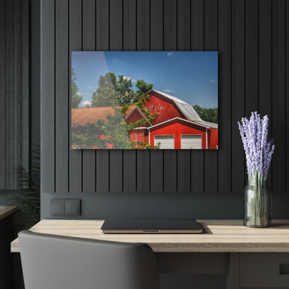 U R There Photography McKeen Lake Road Reds I Rustic Farmhouse Acrylic Wall Print