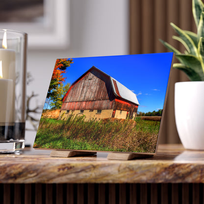 U R There Photography Byington Road Red II Rustic Farmhouse Decorative Ceramic Tile