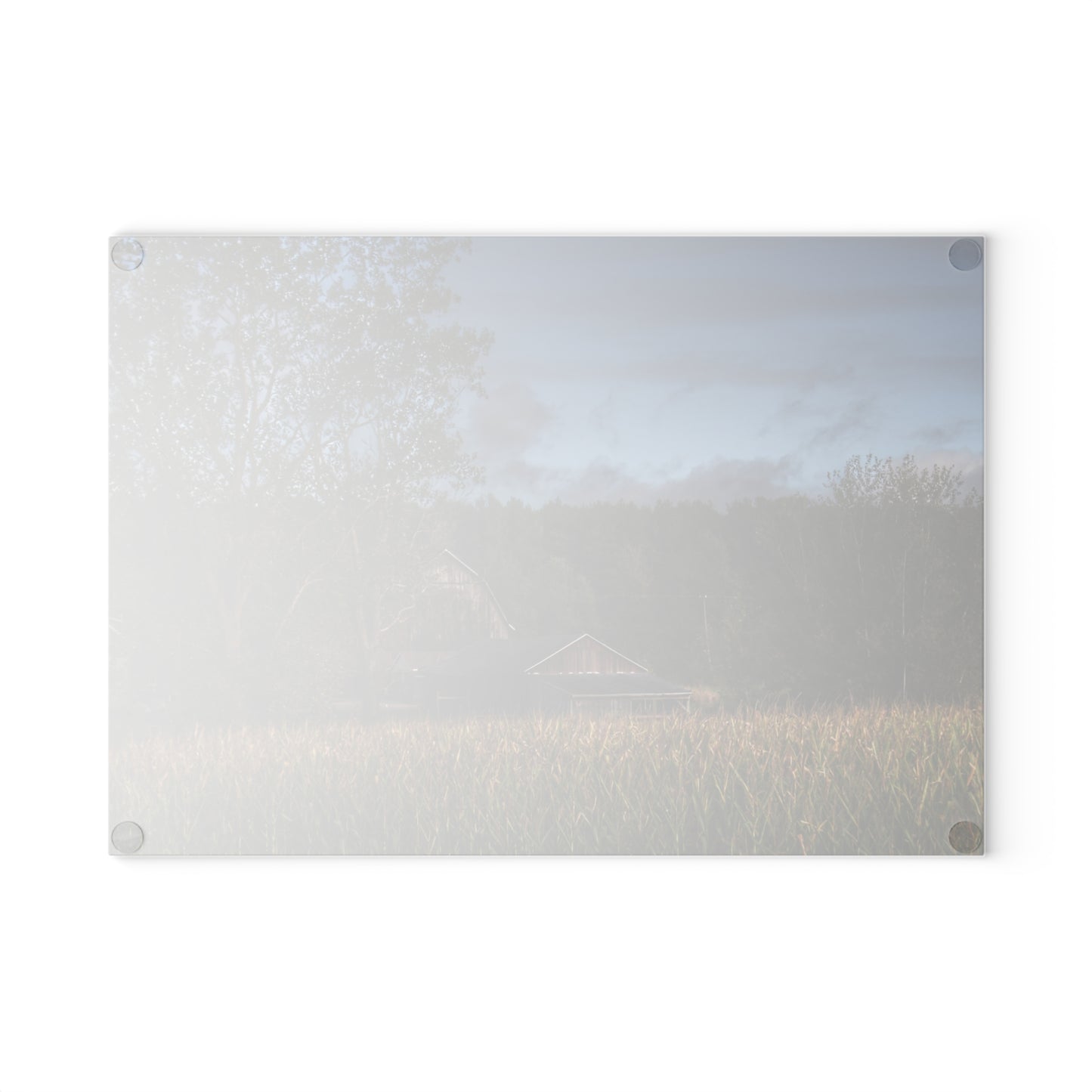 U R There Photography West Oregon Road Hidden Red II Rustic Farmhouse Tempered-Glass Cutting Board