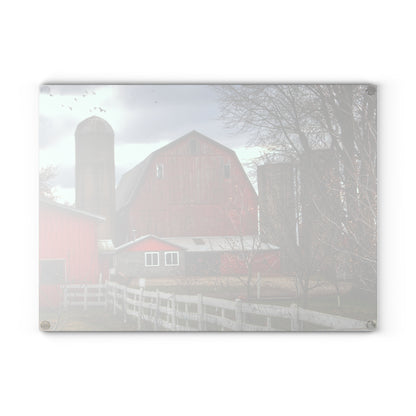 Barn Boutique Rustic Tempered-Glass Cutting Board| Peck Red