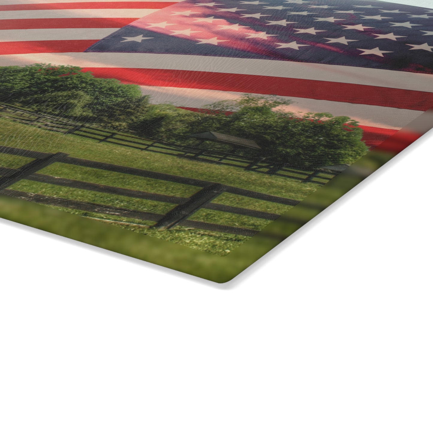 U R There Photography An American Farm II Rustic Farmhouse Tempered-Glass Cutting Board