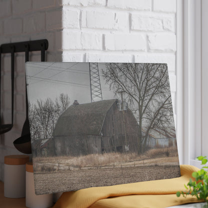 U R There Photography Barnes Road End of Days Rustic Farmhouse Tempered-Glass Cutting Board