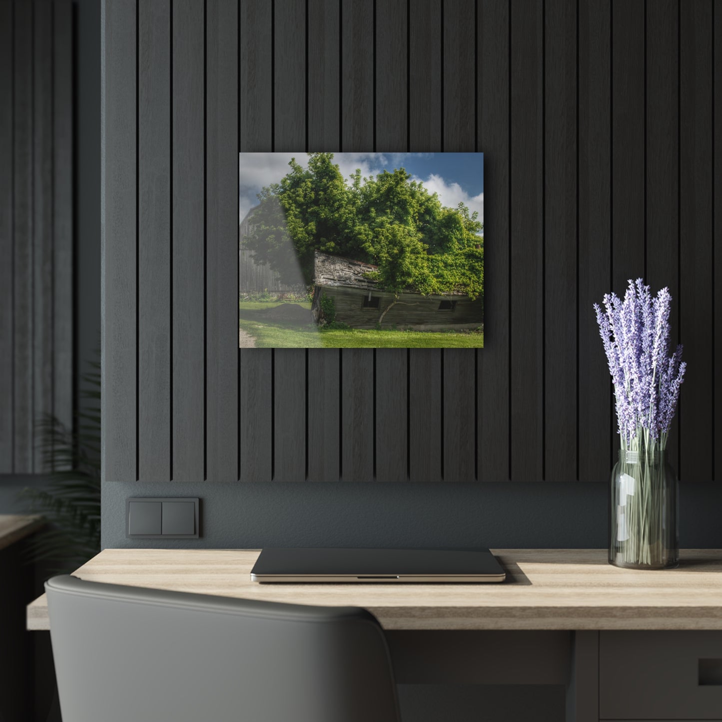 U R There Photography Brown City Road Barn and Buddy I Rustic Farmhouse Acrylic Wall Print