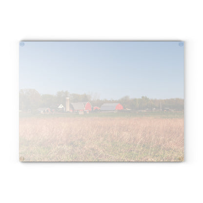 U R There Photography East Millington Road Farm Rustic Farmhouse Tempered-Glass Cutting Board