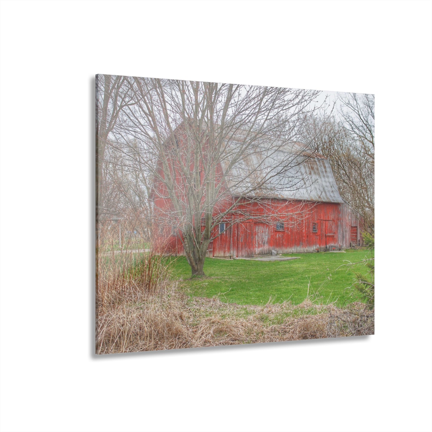 U R There Photography Dodge Road Rusted Red Rustic Farmhouse Acrylic Wall Print