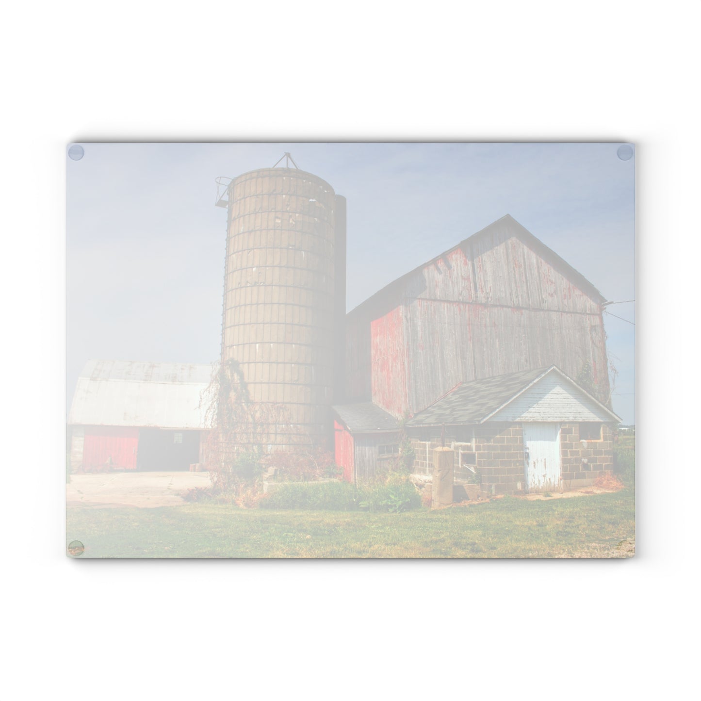 U R There Photography Marlette Red III Rustic Farmhouse Tempered-Glass Cutting Board