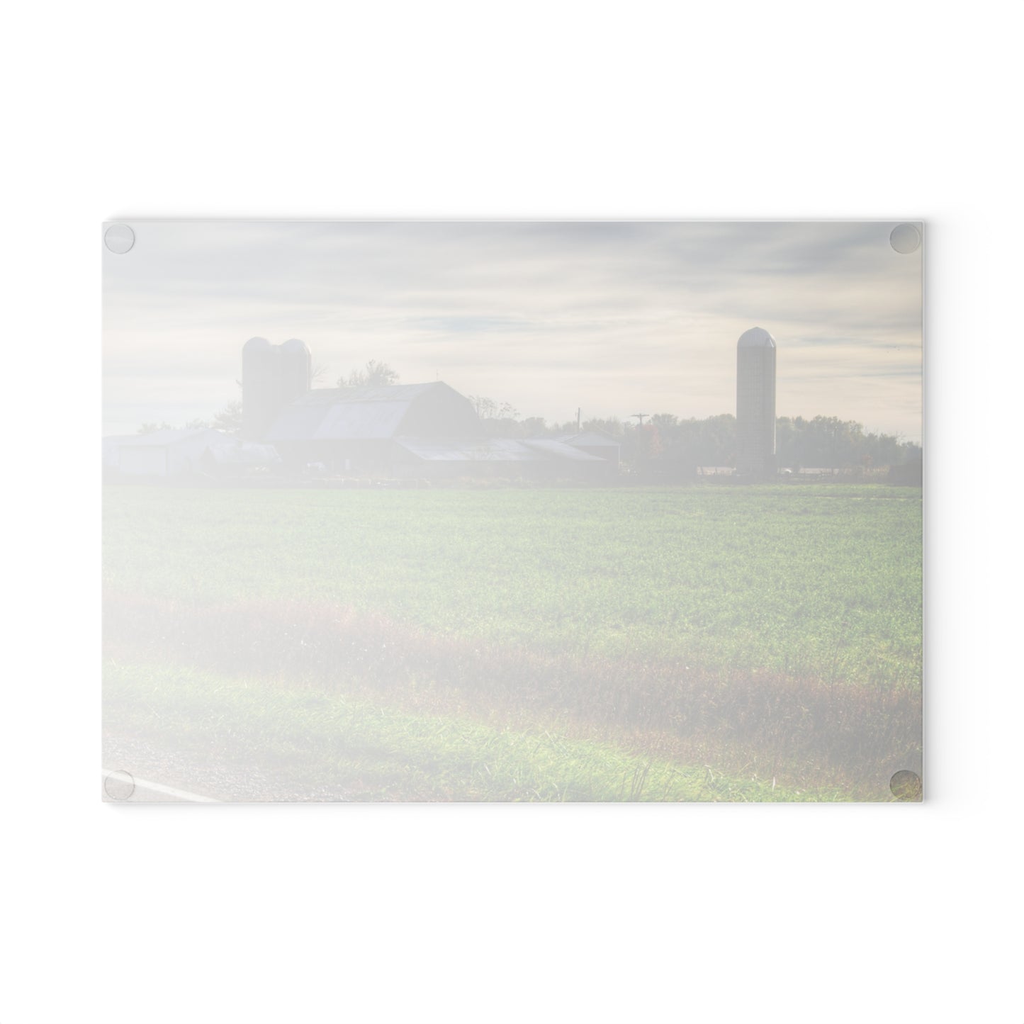 U R There Photography Shepard Road Farm I Rustic Farmhouse Tempered-Glass Cutting Board