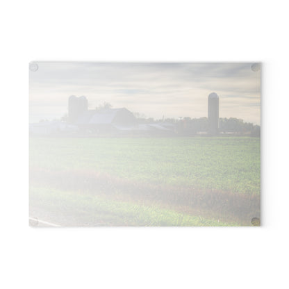U R There Photography Shepard Road Farm I Rustic Farmhouse Tempered-Glass Cutting Board