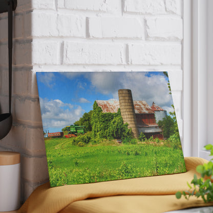 U R There Photography Slattery Rusted Red Rustic Farmhouse Tempered-Glass Cutting Board