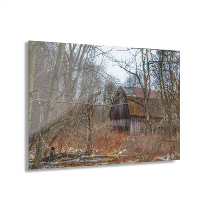 U R There Photography West Barnes Lake Hidden Red Rustic Farmhouse Acrylic Wall Print
