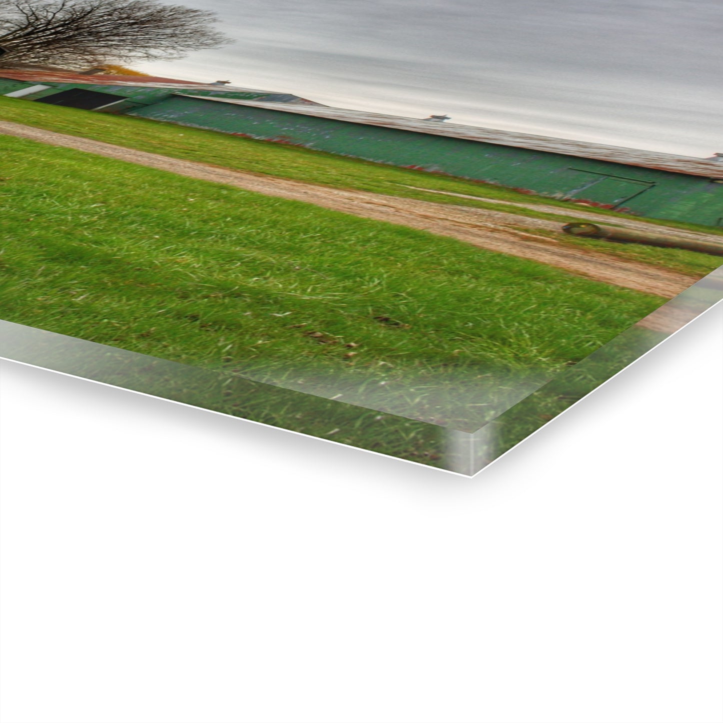 U R There Photography Hough Road Green Quonset IV Rustic Farmhouse Acrylic Wall Print