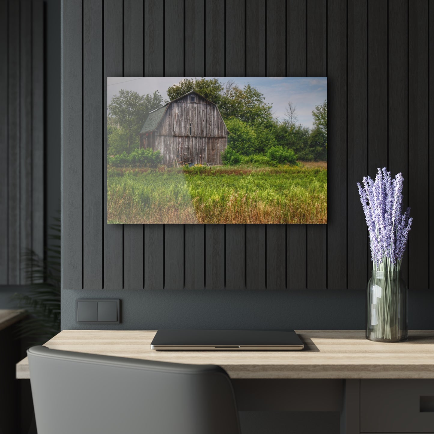 U R There Photography Frankford Road Grey Rustic Farmhouse Acrylic Wall Print