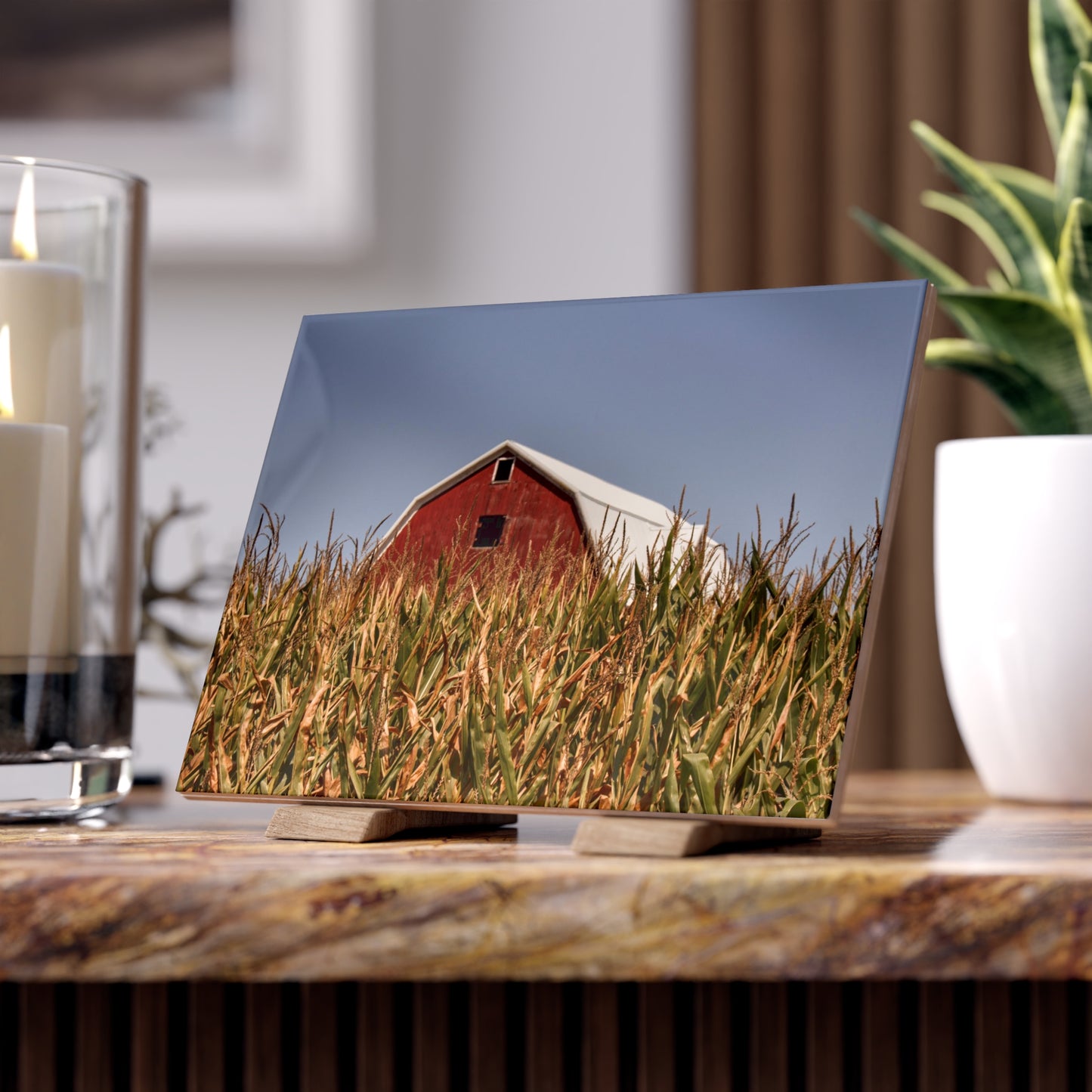 U R There Photography Beyond the Corn Rustic Farmhouse Decorative Ceramic Tile