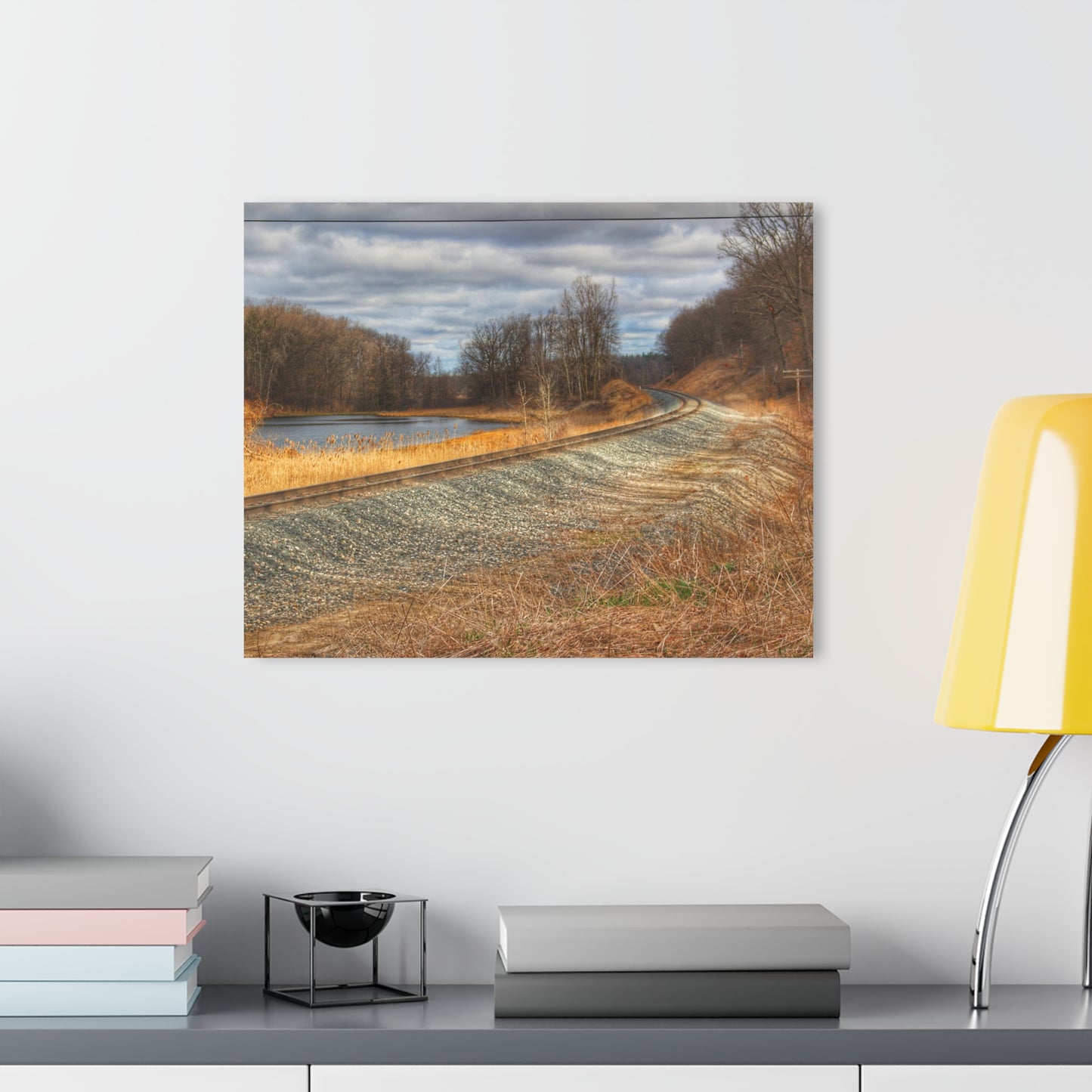 U R There Photography Aside the Tracks in Holly Rustic Farmhouse Acrylic Wall Print