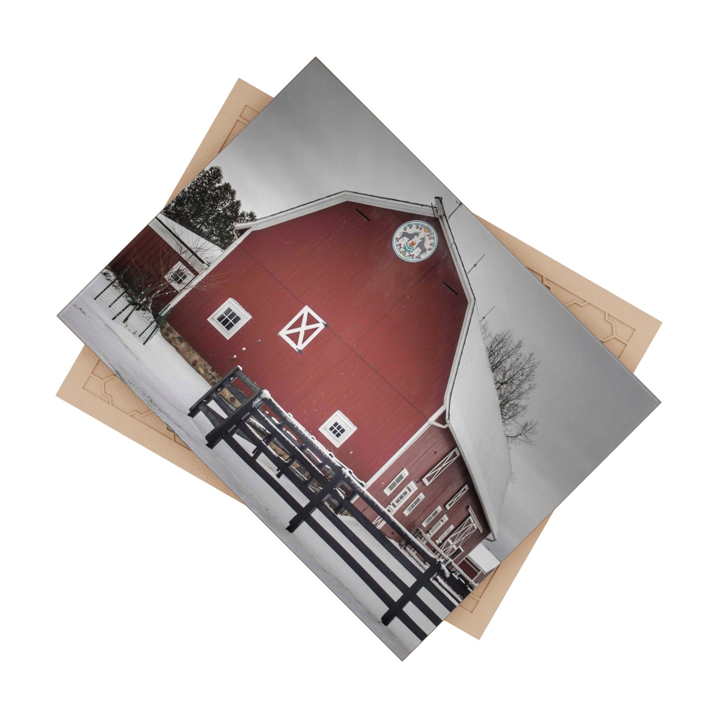 U R There Photography Barns of Barber Road III Rustic Farmhouse Decorative Ceramic Tile