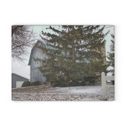 U R There Photography Hollow Corners Hidden Rustic Farmhouse Tempered-Glass Cutting Board