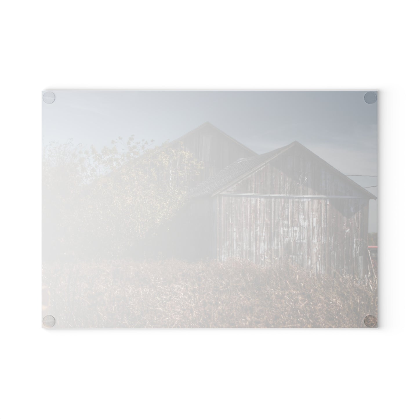 U R There Photography Fulmer Road Greys Rustic Farmhouse Tempered-Glass Cutting Board