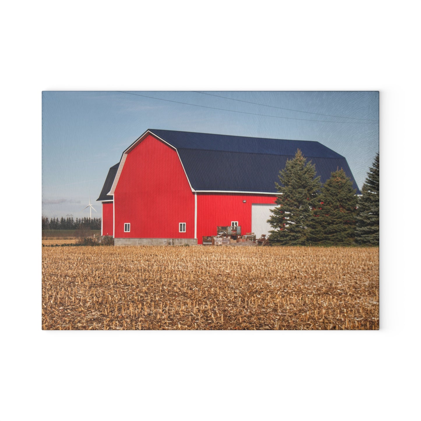 U R There Photography Kirk Road Modern Red Rustic Farmhouse Tempered-Glass Cutting Board